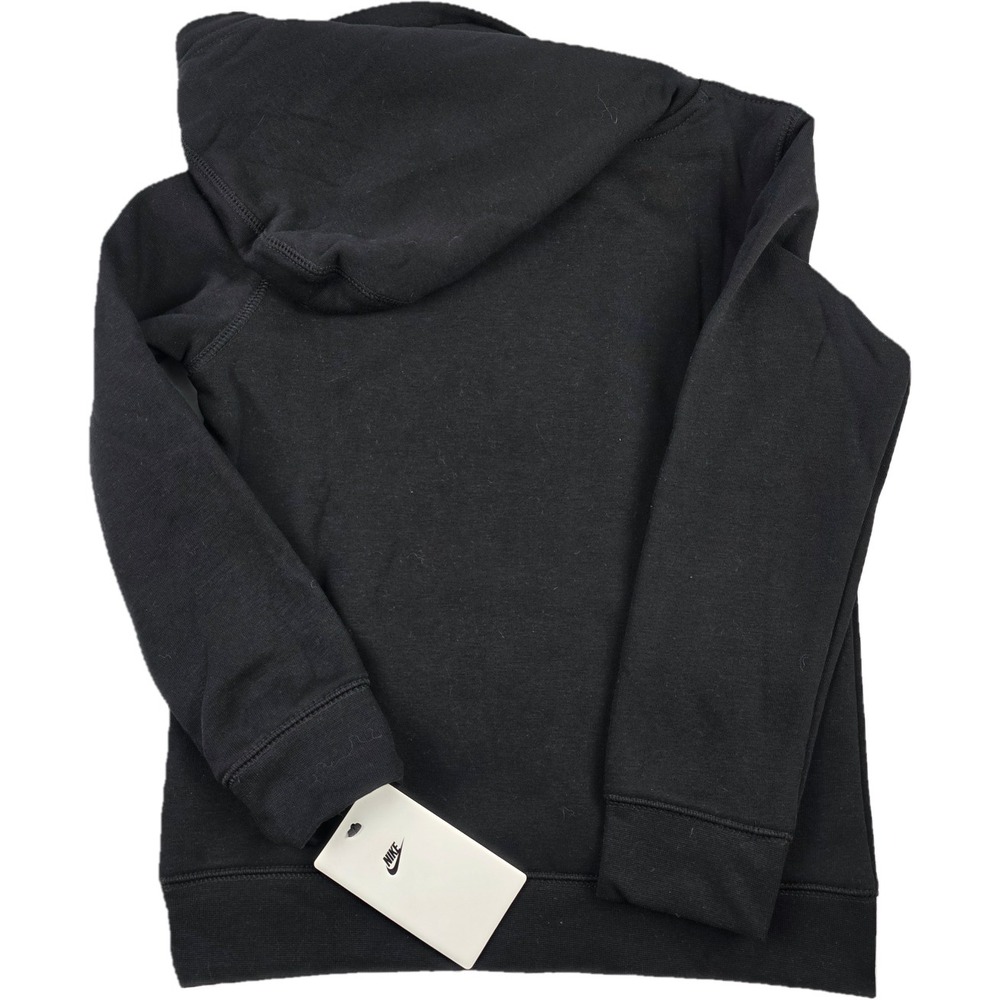 Nike Boys hoodie sweatshirt size 6-7 NEW black w/ white shoosh - Picture 2 of 7